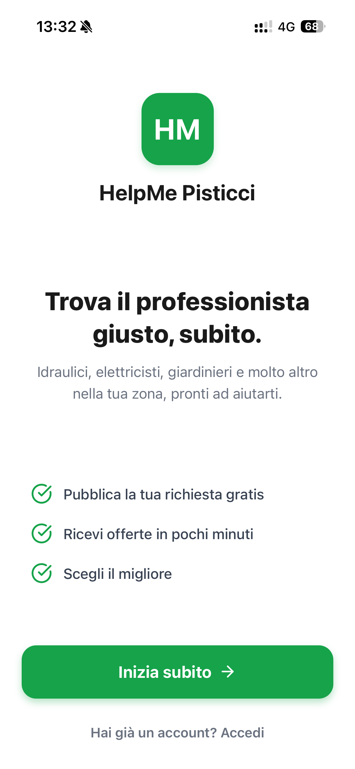 Anteprima App HelpMe Pisticci